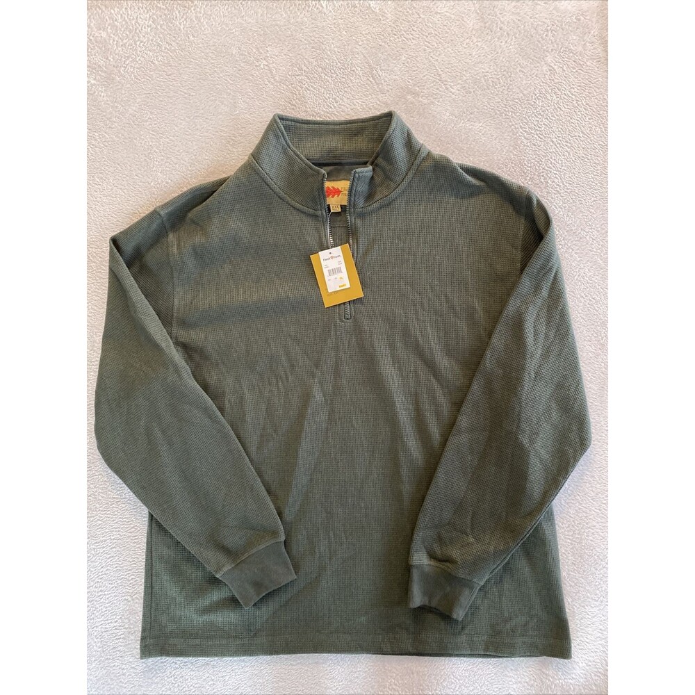 Field n Forest Shirt Men's XXL Green 1/4 Zip Pullover Sweater Ling Sleeve New